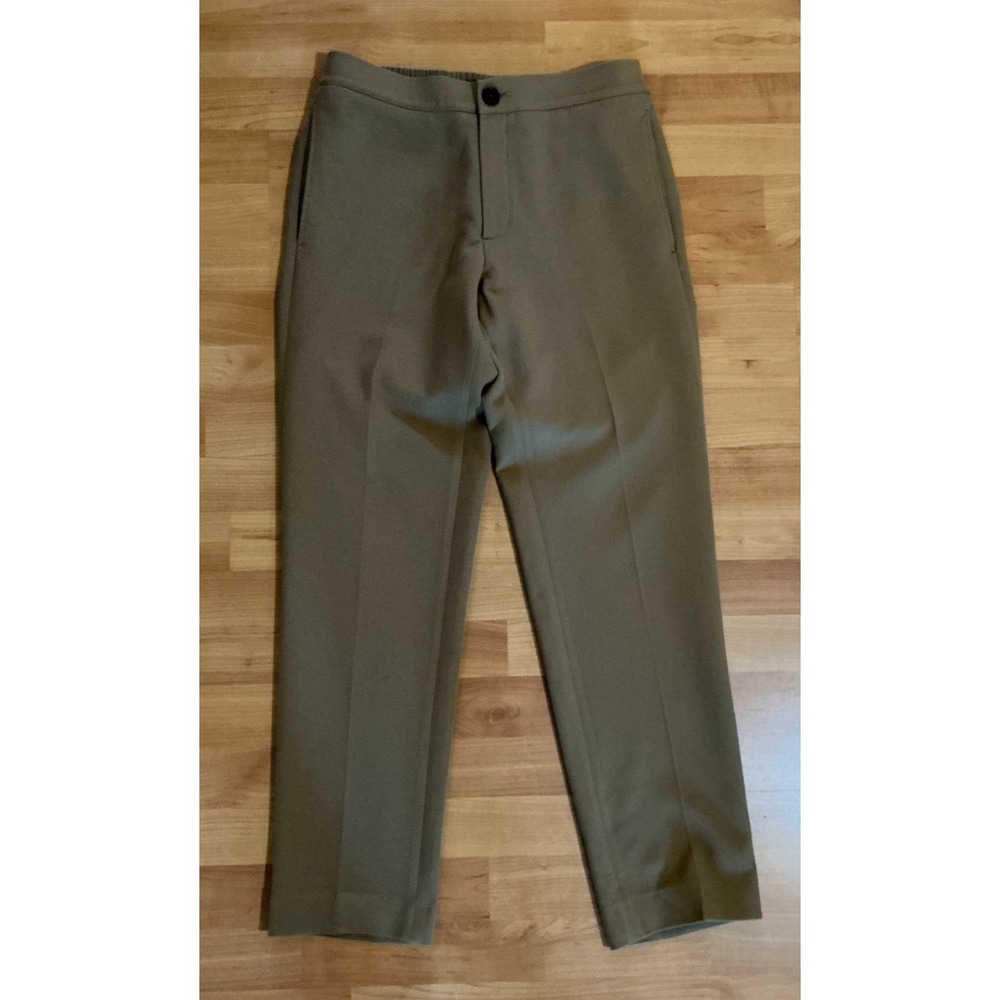 Sandro Paris Camel Brown Jersey Trousers Elastic Waist Pants Mens 40